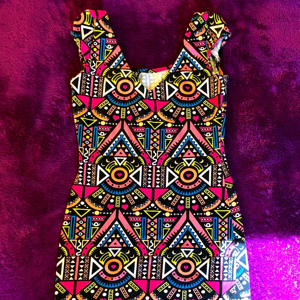 Bright tribal mini dress